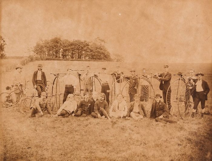 Sevenoaks Cycling Club with penny farthing bicycles (1886), taken by C. Essenhigh Corke, © Kent County Council Sevenoaks Museum